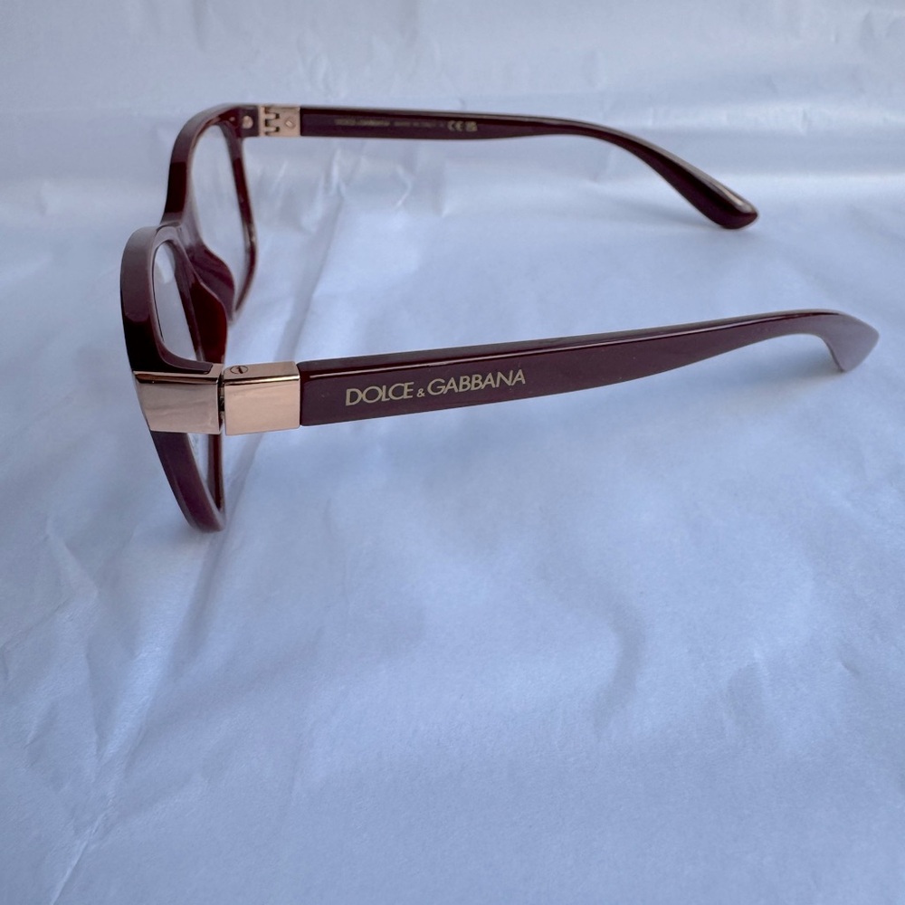 New Dolce & Gabbana Burgundy Eyeglasses